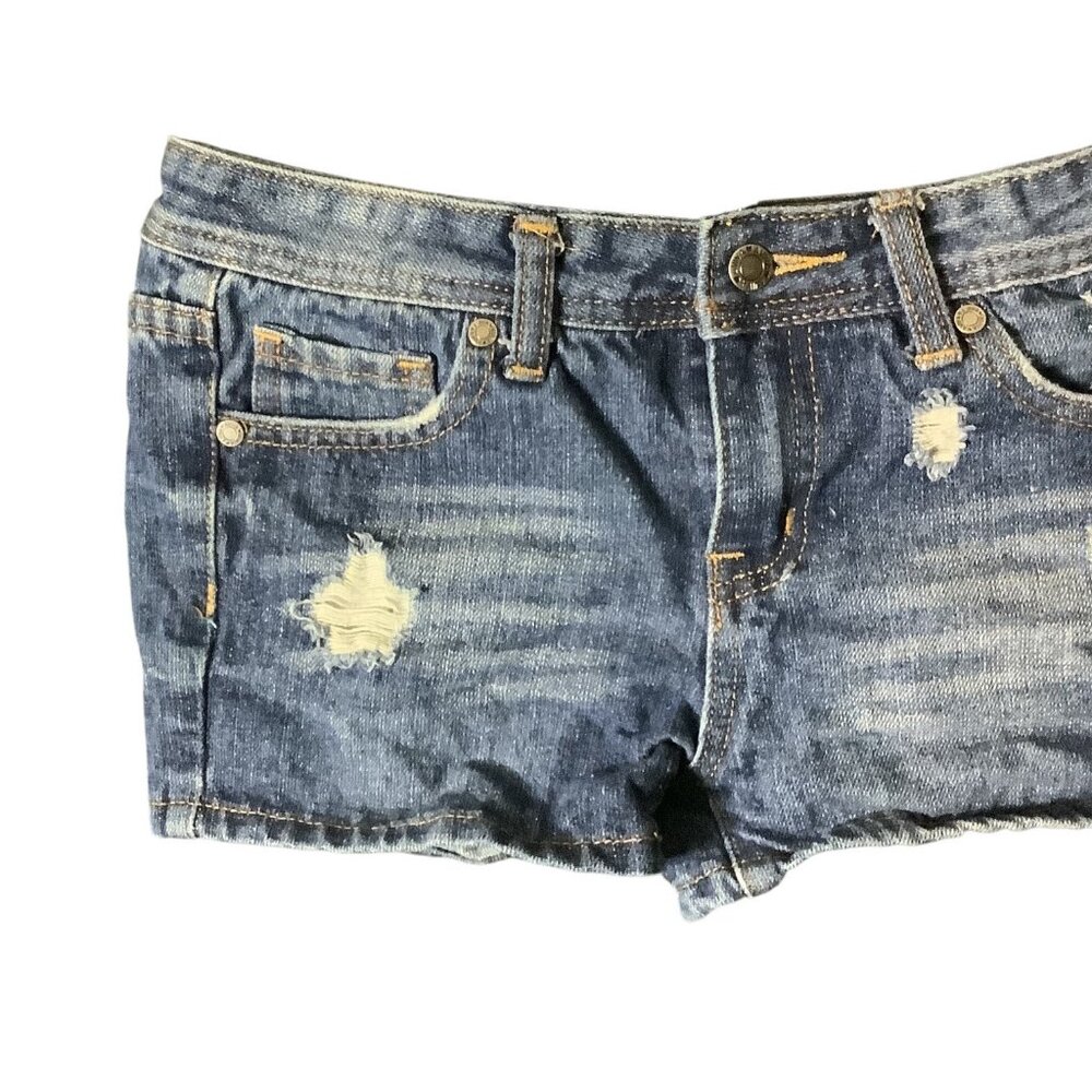 Aviva Girls Daisy Dukes Style Jean Shorts Distressed Denim Blue Size 14‎ - Picture 8 of 10